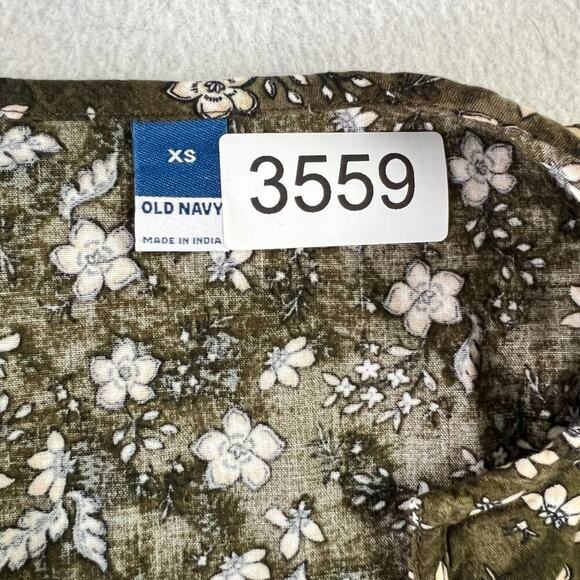 Old Navy Boho Spirit Dark Green Womens Long Sleeve Mini Swing Tunic Dress XS - Picture 7 of 7